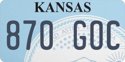KS license plate 870GOC