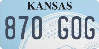 KS license plate 870GOG