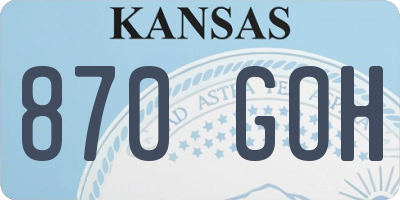 KS license plate 870GOH