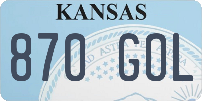 KS license plate 870GOL