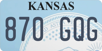 KS license plate 870GQG