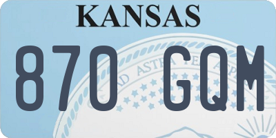 KS license plate 870GQM