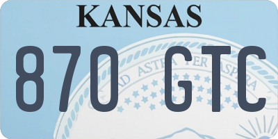 KS license plate 870GTC