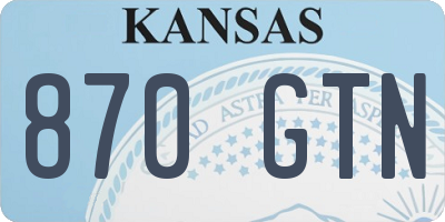KS license plate 870GTN