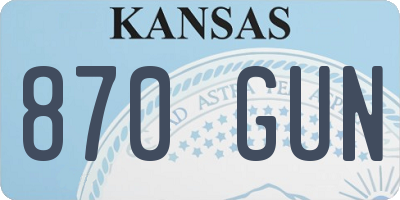 KS license plate 870GUN