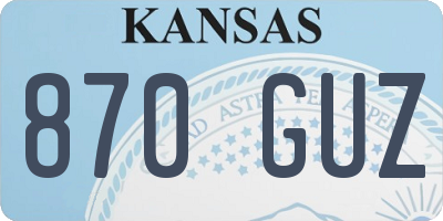 KS license plate 870GUZ