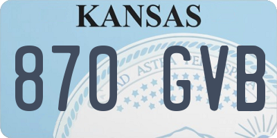 KS license plate 870GVB