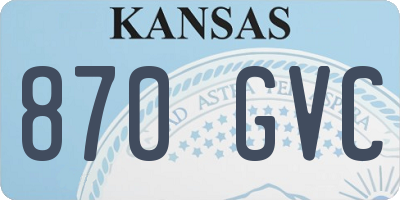 KS license plate 870GVC