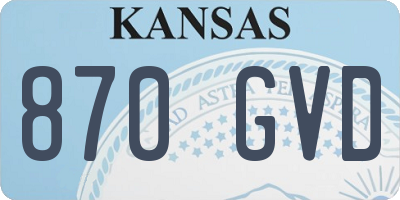 KS license plate 870GVD
