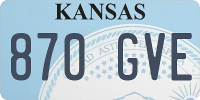 KS license plate 870GVE