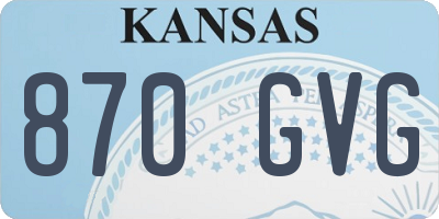 KS license plate 870GVG