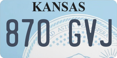 KS license plate 870GVJ