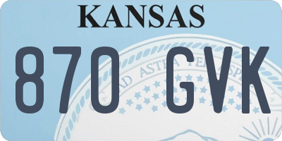 KS license plate 870GVK
