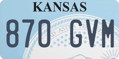 KS license plate 870GVM