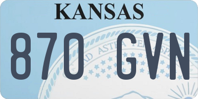 KS license plate 870GVN