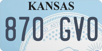 KS license plate 870GVO