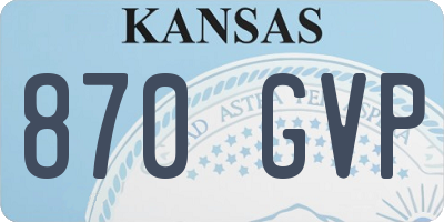 KS license plate 870GVP
