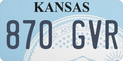 KS license plate 870GVR