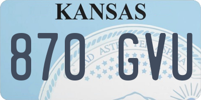 KS license plate 870GVU