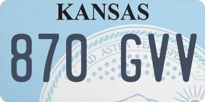 KS license plate 870GVV