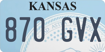 KS license plate 870GVX