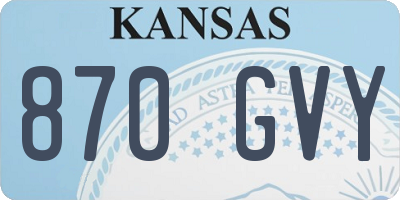 KS license plate 870GVY