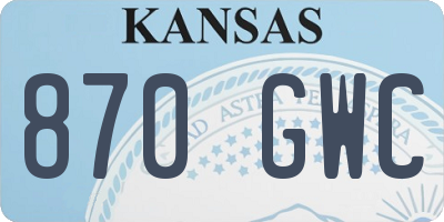 KS license plate 870GWC