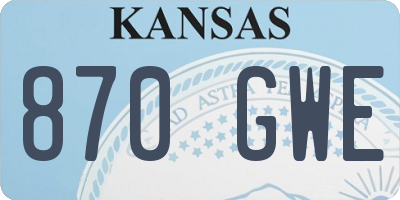 KS license plate 870GWE