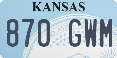 KS license plate 870GWM