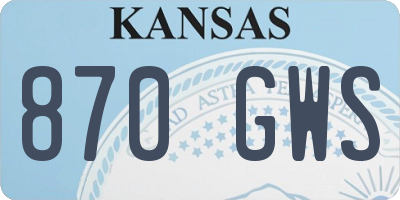 KS license plate 870GWS