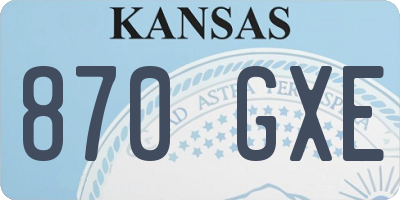 KS license plate 870GXE