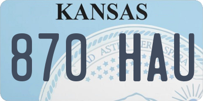 KS license plate 870HAU