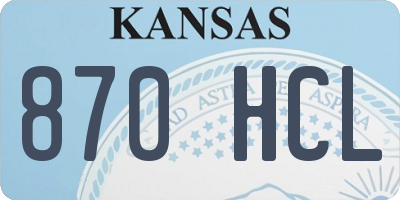 KS license plate 870HCL