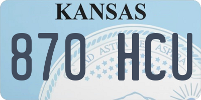 KS license plate 870HCU
