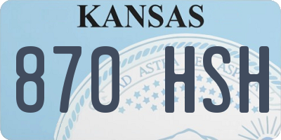 KS license plate 870HSH