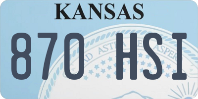 KS license plate 870HSI