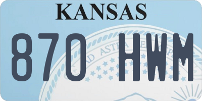 KS license plate 870HWM