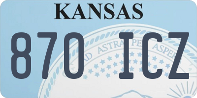 KS license plate 870ICZ