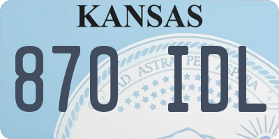 KS license plate 870IDL