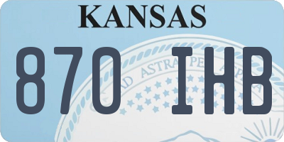 KS license plate 870IHB