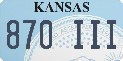 KS license plate 870III