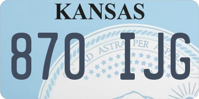 KS license plate 870IJG