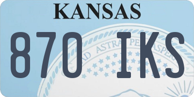 KS license plate 870IKS