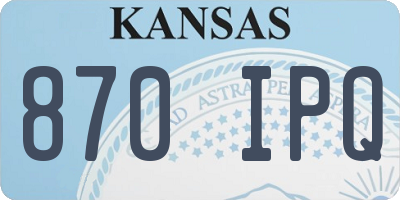 KS license plate 870IPQ