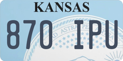 KS license plate 870IPU