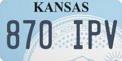 KS license plate 870IPV