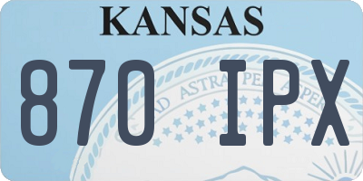 KS license plate 870IPX