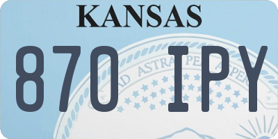 KS license plate 870IPY