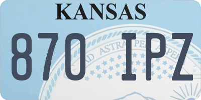 KS license plate 870IPZ