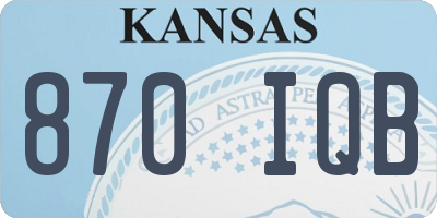 KS license plate 870IQB